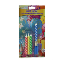 2020 popular colorful spiral musical cake candles for russia market